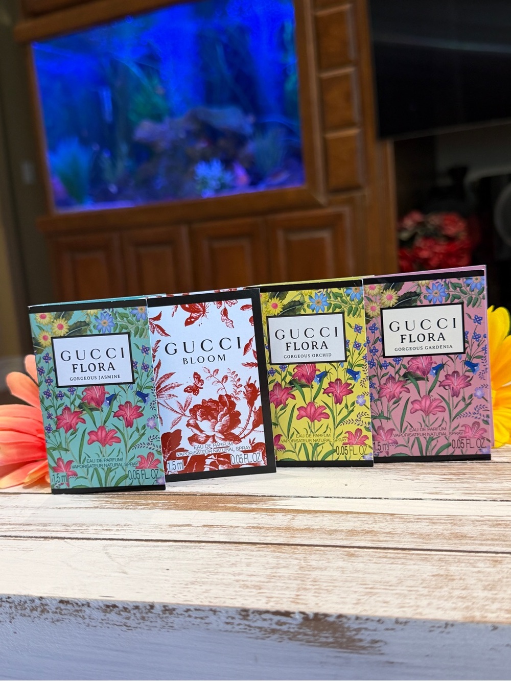 Gucci Flora Set Gorgeous Jasmine, Orchid, Gardenia & Bloom Spray Card 1.5 m